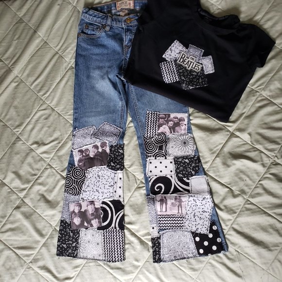 One Of a Kind Customized Girls BEATLES Outfit 6X-7 Fab Four - Picture 12 of 12